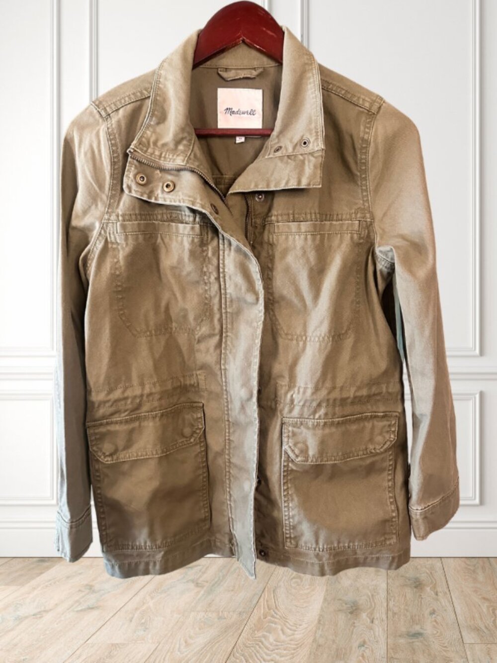 Madewell Utility Field Jacket XS Olive Tan Military Cargo Lightweight